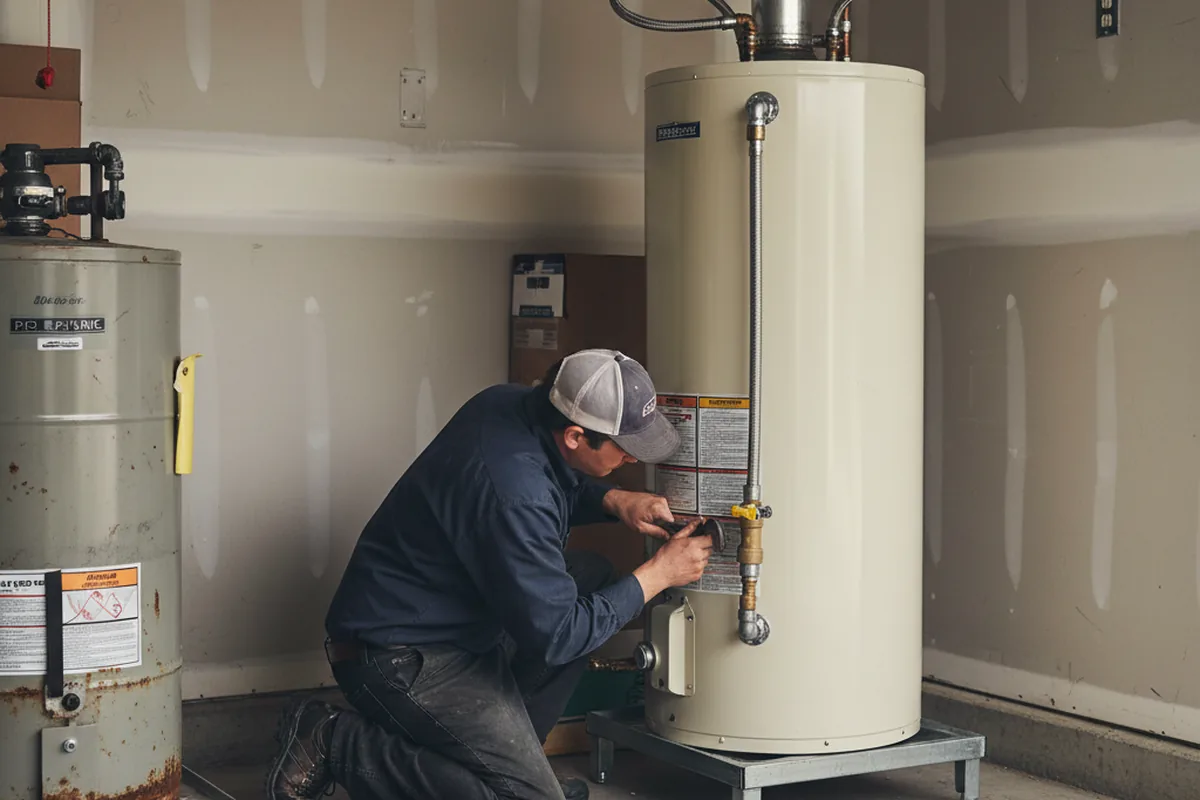 Water heater and shutoff valve replacement in Shade