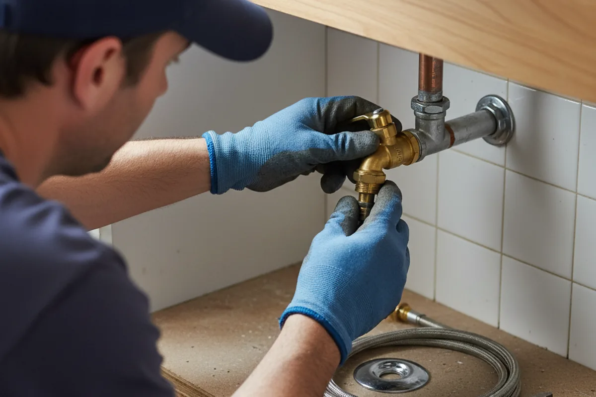 Shutoff valve and fitting work during Emergency Plumbing in Shade